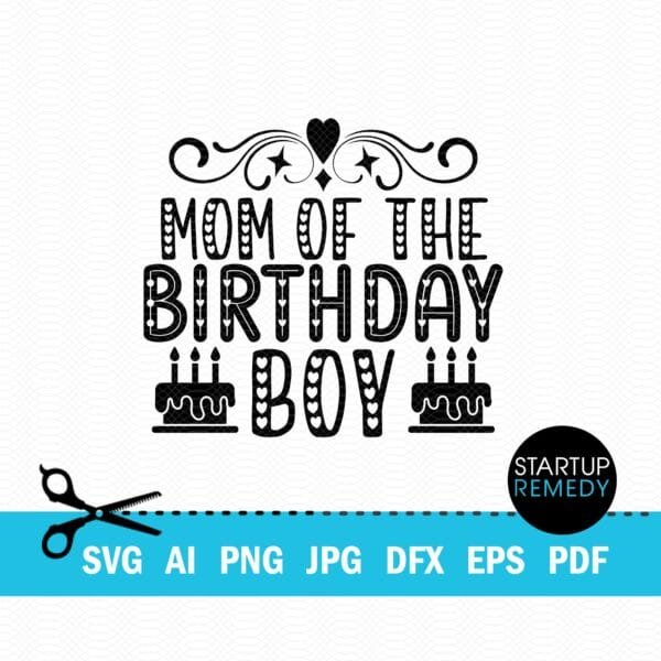 Mom of the Birthday Boy SVG - Image 2
