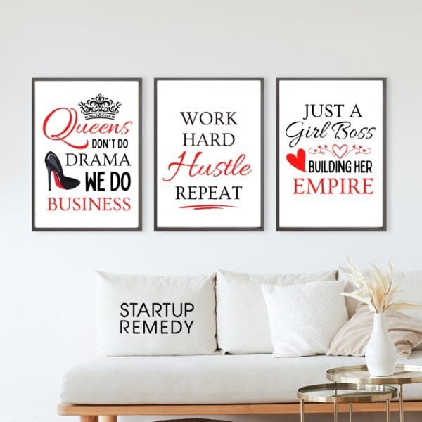 Entrepreneur Wall Art: Business, Hustle, Girl Boss, Queens