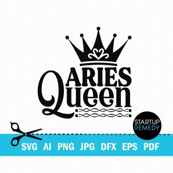Aries Queen Zodiac Sign SVG - Image 2