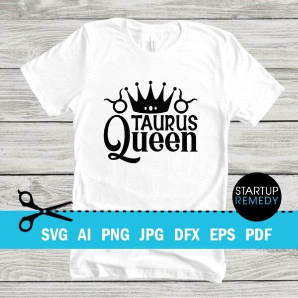 Taurus Queen Zodiac Sign SVG