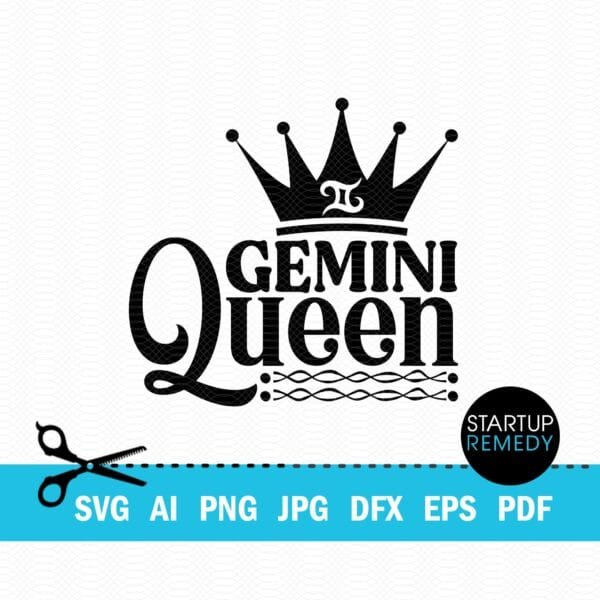Gemini Queen Zodiac Sign SVG - Image 2
