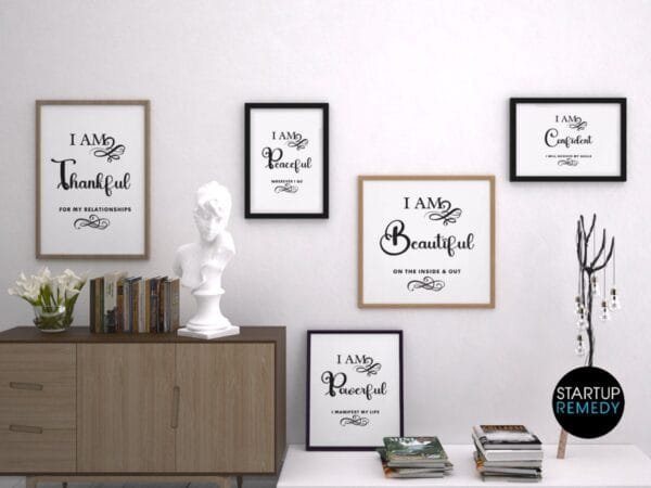 Inspirational Affirmation Wall Art Collection: Set of 6 Prints - Image 2