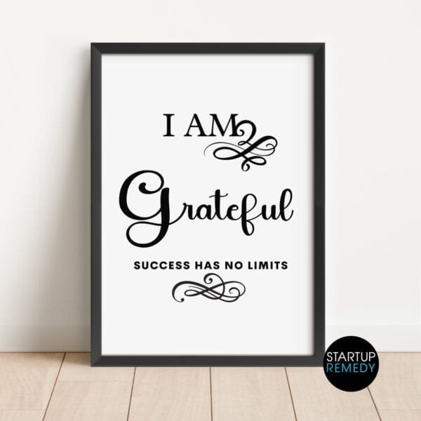 I Am Grateful: Affirmation Wall Art