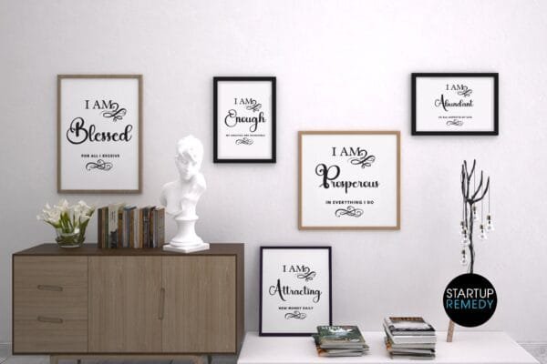 Empowering Affirmation Wall Art: Set of 6 Prints - Image 2