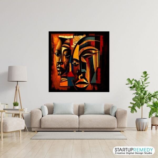 Hidden Faces: Black Wall Art