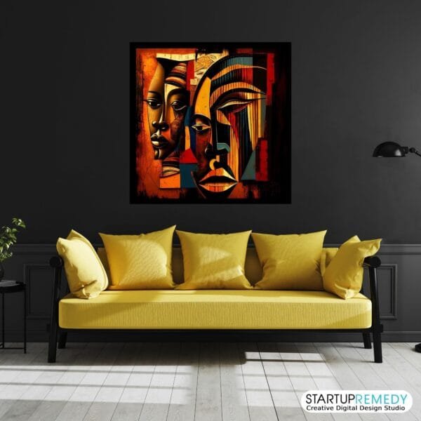 Hidden Faces: Black Wall Art - Image 5