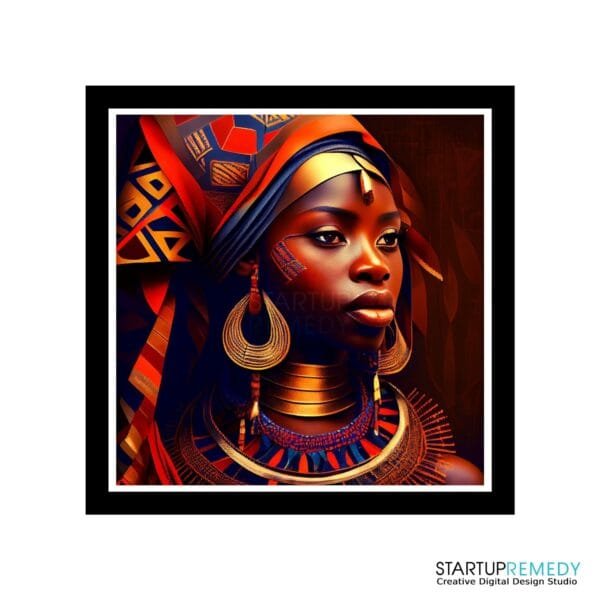 African Queen: Black Wall Art - Image 2