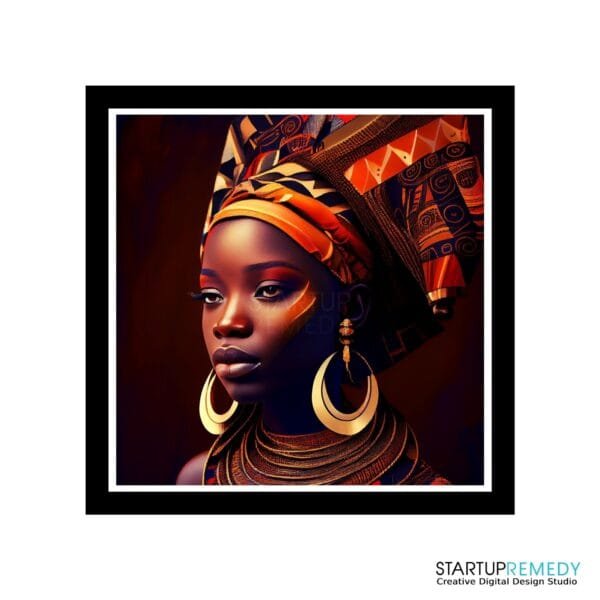 Nubian Queen: Black Wall Art - Image 2