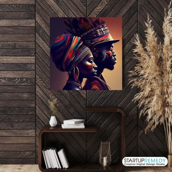 Soulful Connection: Black Wall Art - Image 3