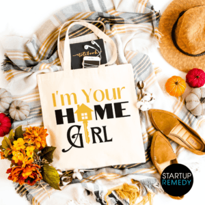 Tote Back with Shoes Mockup