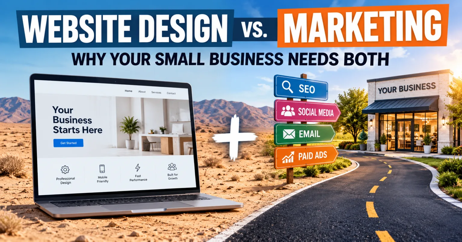 Website design vs marketing for small businesses